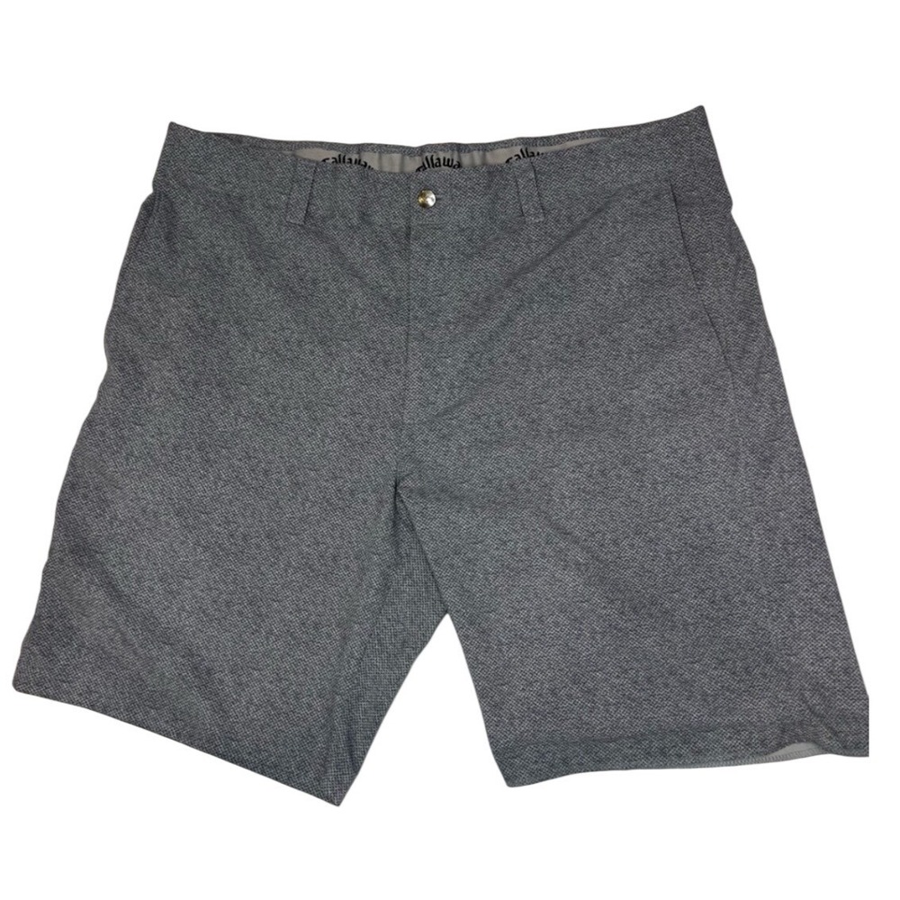 Callaway Men's Golf Shorts Heathered Gray Performance Stretch Flat Front Size 38